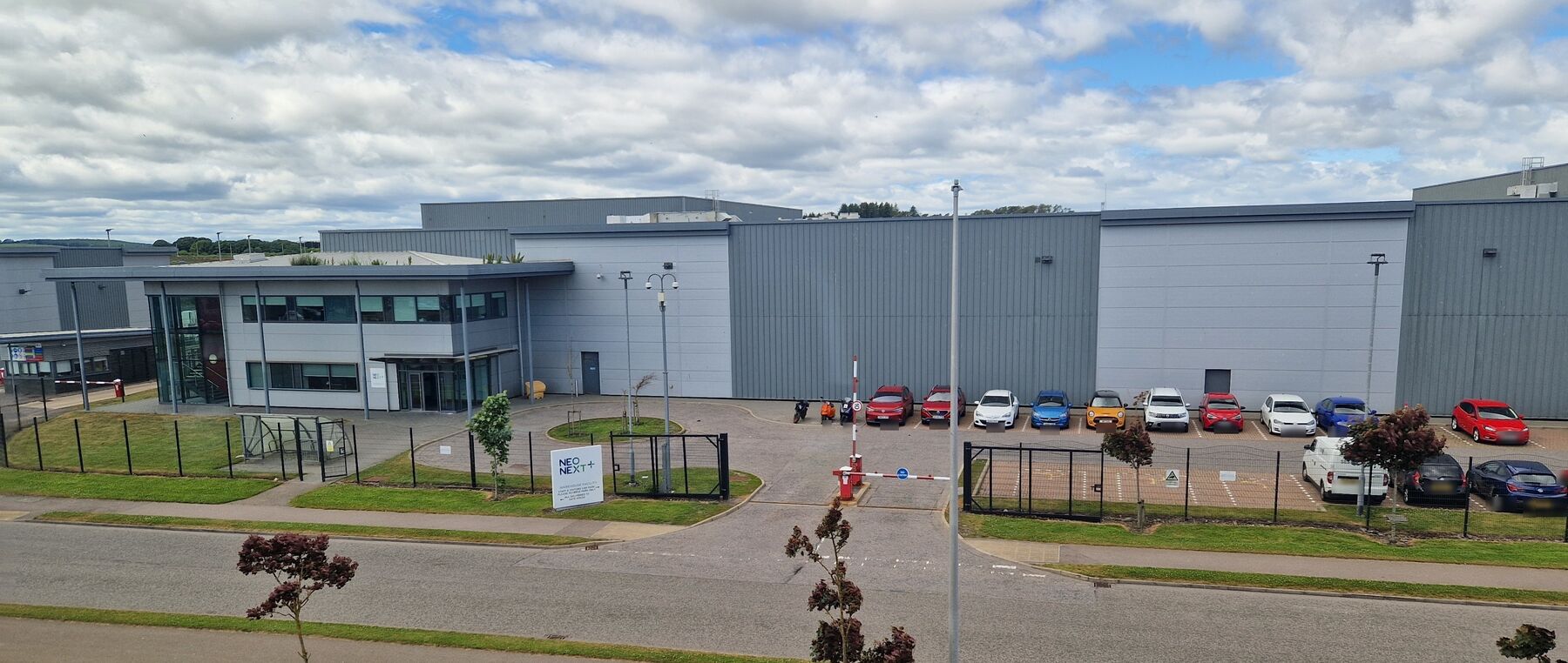 Gateway Site A, Aberdeen: the front elevation of the warehouse and its yard